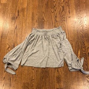 Honey Punch off the shoulder long sleeve gray sweater size small
